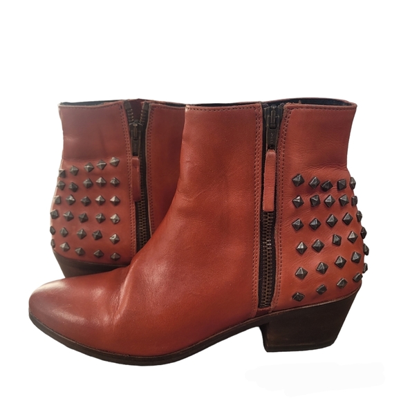 Minelli studded red ankle boots 37 - Picture 1 of 13